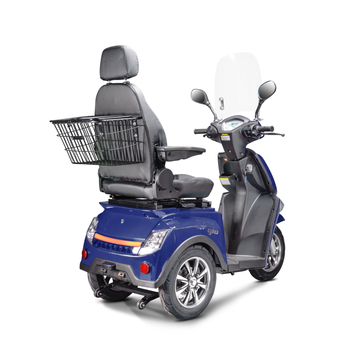 GIO Titan Premium Heavy Duty Mobility Scooter for Outdoors With Twist Grip Throttle - Blue - Image 3