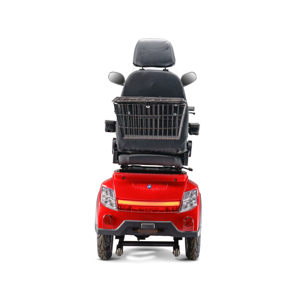 GIO Titan Premium Heavy Duty Mobility Scooter for Outdoors With Twist Grip Throttle - Red - Image 4