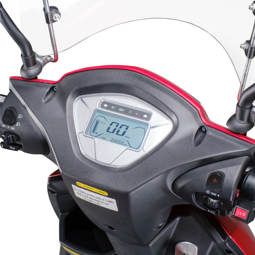 GIO Titan Premium Heavy Duty Mobility Scooter for Outdoors With Twist Grip Throttle - Red - Image 10