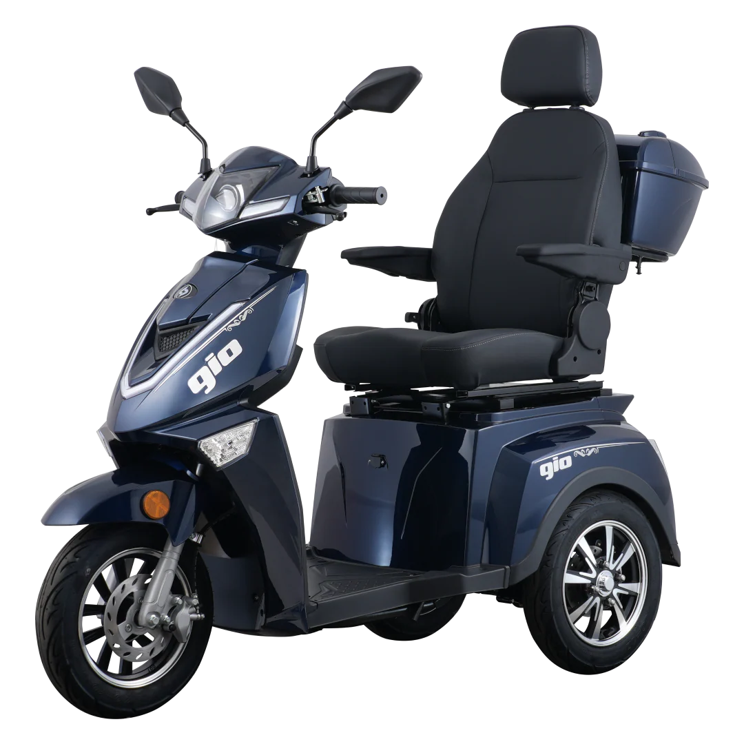 GIO Titan Premium Heavy Duty Mobility Scooter for Outdoors With Twist Grip Throttle - Blue - Image 3