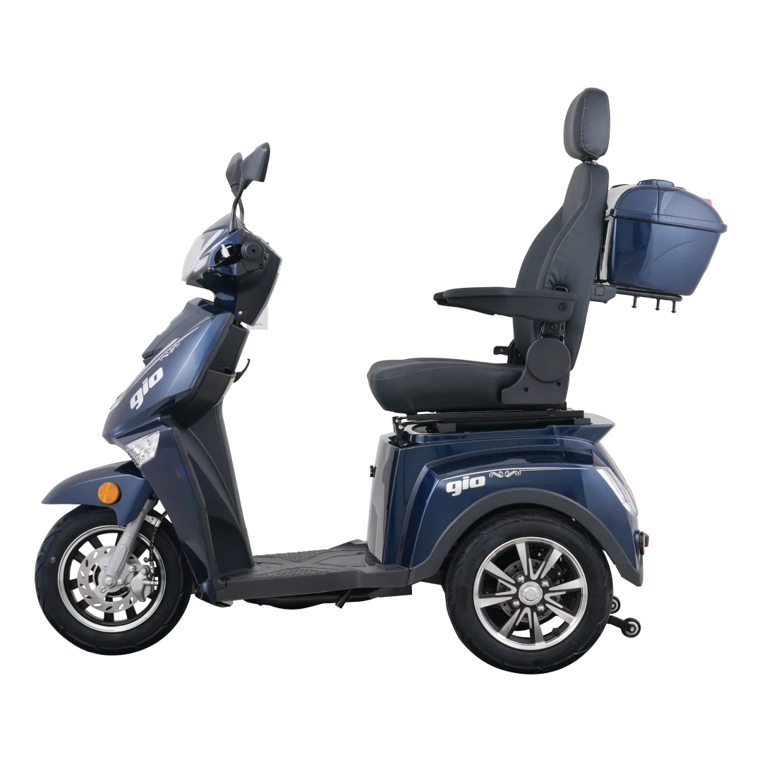 GIO Titan Premium Heavy Duty Mobility Scooter for Outdoors With Twist Grip Throttle - Blue - Image 4