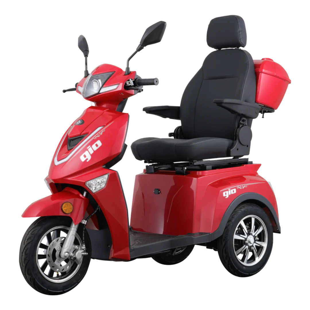 GIO Titan Premium Heavy Duty Mobility Scooter for Outdoors With Twist Grip Throttle - Red - Image 3