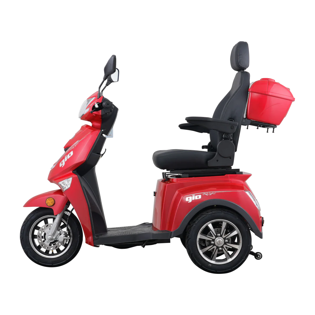GIO Titan Premium Heavy Duty Mobility Scooter for Outdoors With Twist Grip Throttle - Red - Image 4