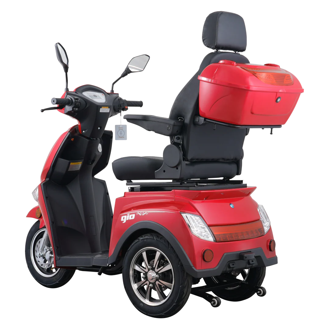 GIO Titan Premium Heavy Duty Mobility Scooter for Outdoors With Twist Grip Throttle - Red - Image 5