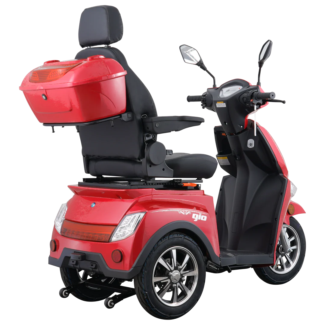 GIO Titan Premium Heavy Duty Mobility Scooter for Outdoors With Twist Grip Throttle - Red - Image 7