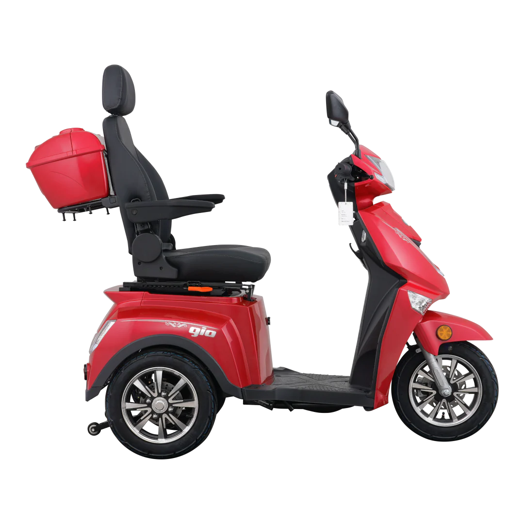 GIO Titan Premium Heavy Duty Mobility Scooter for Outdoors With Twist Grip Throttle - Red - Image 8